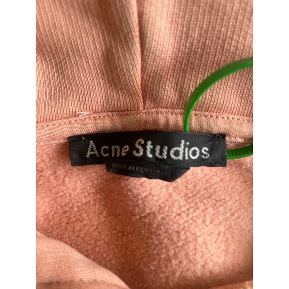 Acne Studios Unisex Cotton Salmon Pink Ferris Face Hooded Sweatshirt • Size L - Picture 5 of 6